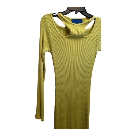 Simon Miller Anz Rib Cutout Long Sleeve Dress in kiwi (lime green) - Picture 8 of 15